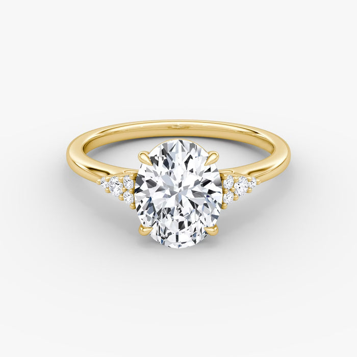 18K Gold Oval Diamond Ring