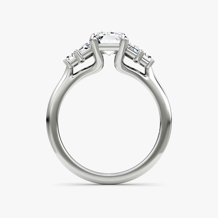 Platinum Set with Genuine 12.5ct Rectangular  Diamonds