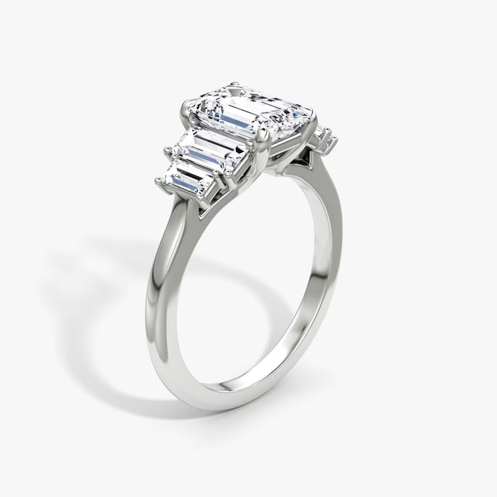 Platinum Set with Genuine 12.5ct Rectangular  Diamonds