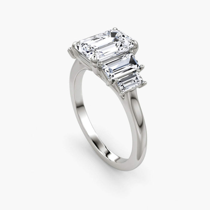 Platinum Set with Genuine 12.5ct Rectangular  Diamonds