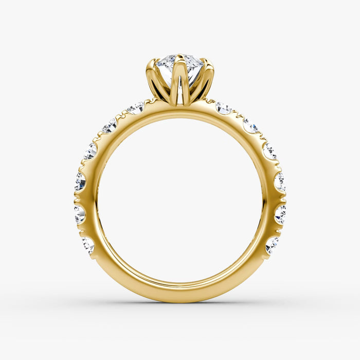 18K  Gold Ring Set with an Oval-Cut Diamond