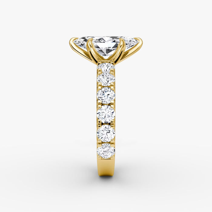 18K  Gold Ring Set with an Oval-Cut Diamond
