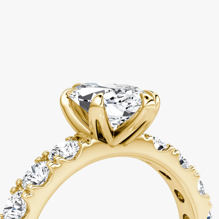 18K  Gold Ring Set with an Oval-Cut Diamond
