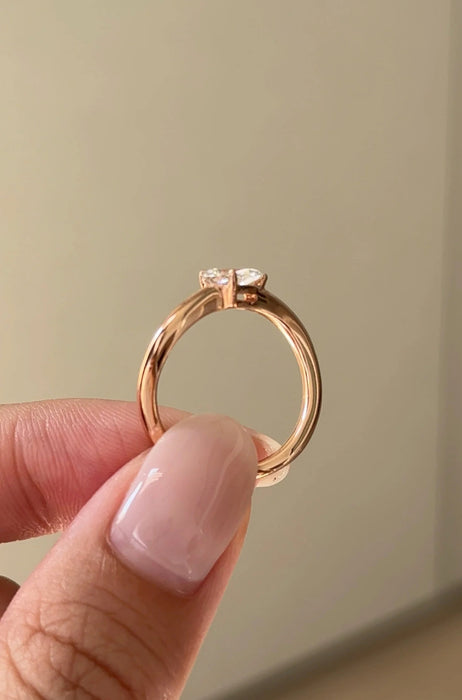 Pear Cut Curvy Diamond Ring