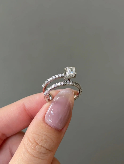 Kite Cut Diamond Open Ring