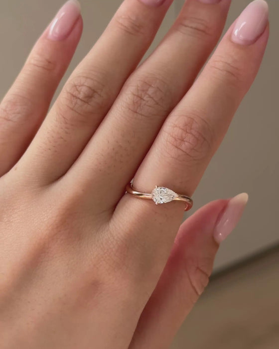 Pear Cut Curvy Diamond Ring
