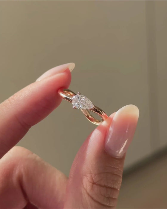 Pear Cut Curvy Diamond Ring