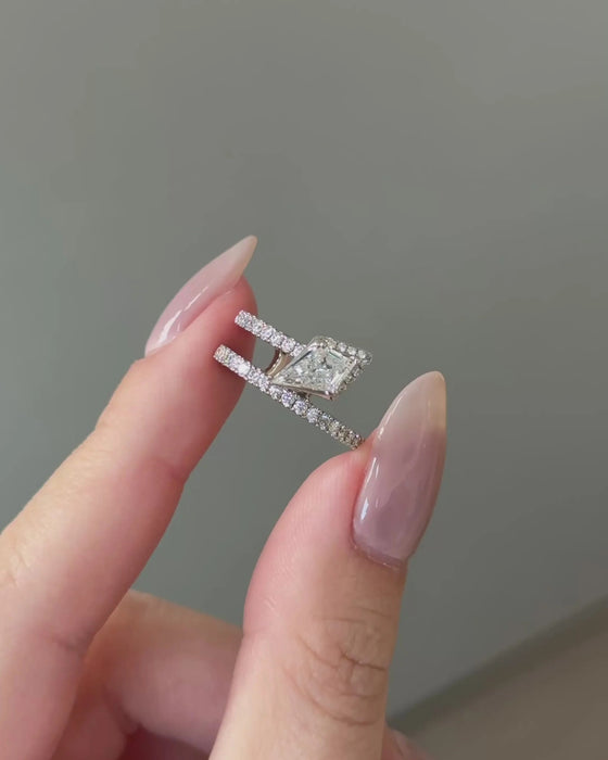 Kite Cut Diamond Open Ring