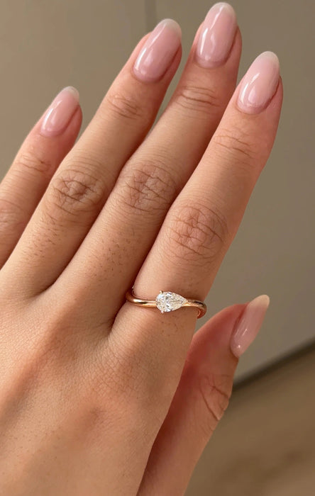 Pear Cut Curvy Diamond Ring