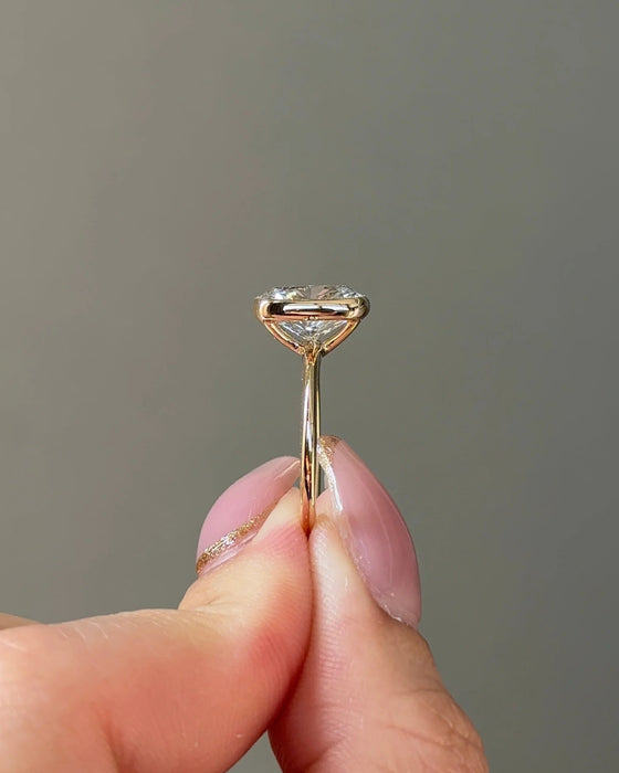 Cushion Solitaire Bezel Set Diamond Ring