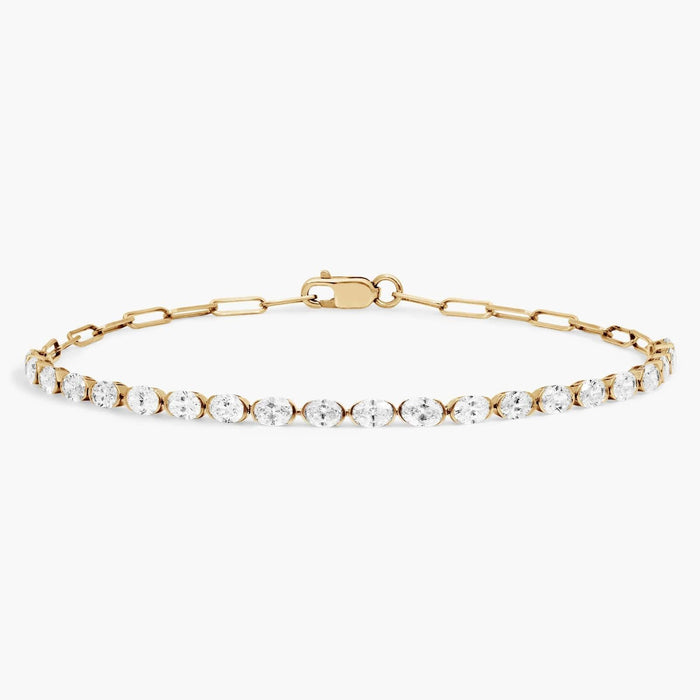 2 CTW Oval Cut Half Tennis Bracelet