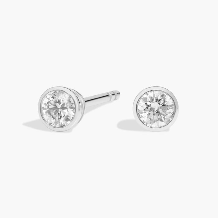 Bezel Set Diamond Stud Earrings