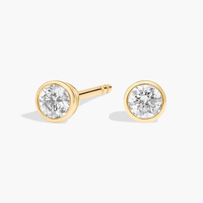 Bezel Set Diamond Stud Earrings
