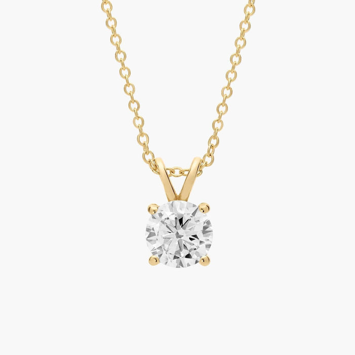 Solitaire Double-Bail Diamond Pendant Necklace