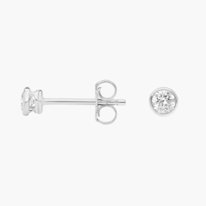 Bezel Set Diamond Stud Earrings