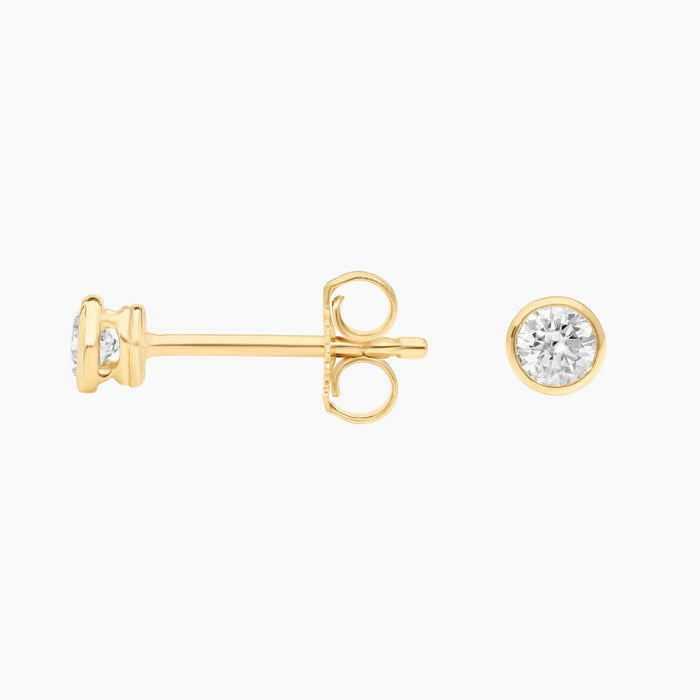 Bezel Set Diamond Stud Earrings