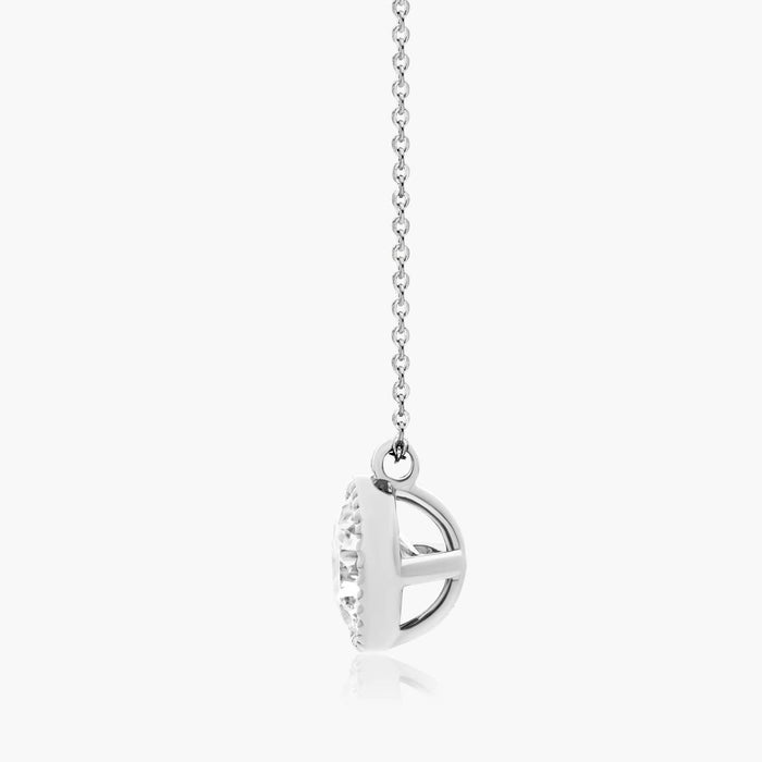 Milgrain Bezel Diamond Pendant Necklace