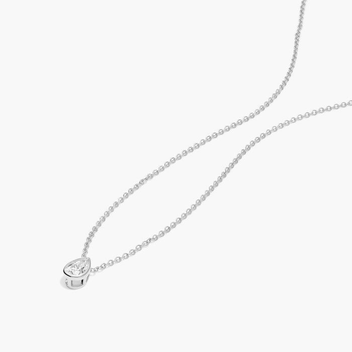 Solitaire Pear Shaped Bezel Necklace