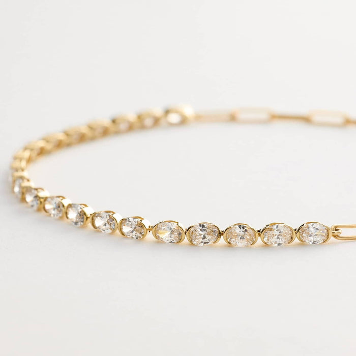 2 CTW Oval Cut Half Tennis Bracelet