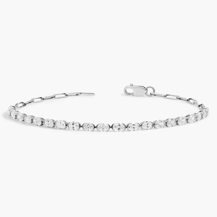 2 CTW Oval Cut Half Tennis Bracelet