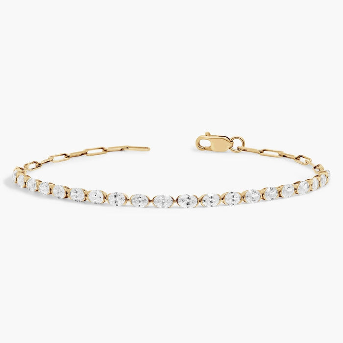 2 CTW Oval Cut Half Tennis Bracelet
