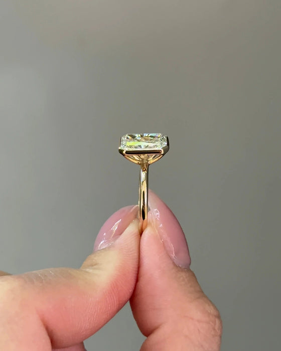 Solitaire Bezel Set Radiant Diamond Ring