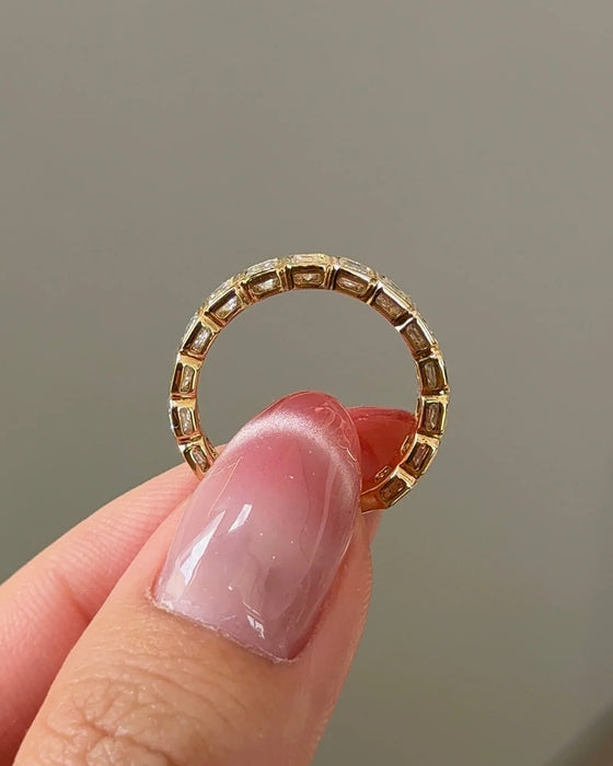 Emerald Cut Bezel Diamond Eternity Band