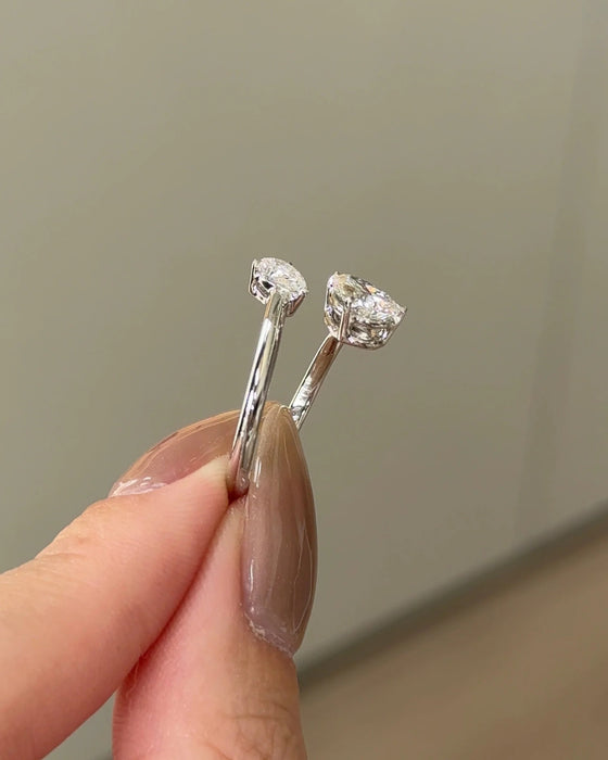Double Pear Cut Diamond Cuff Ring