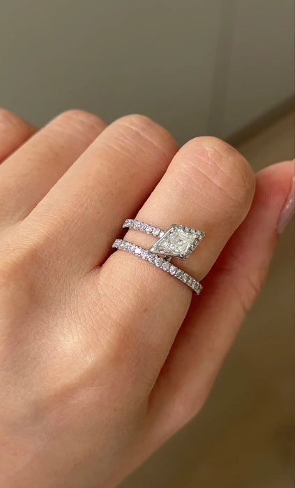 Kite Cut Diamond Open Ring