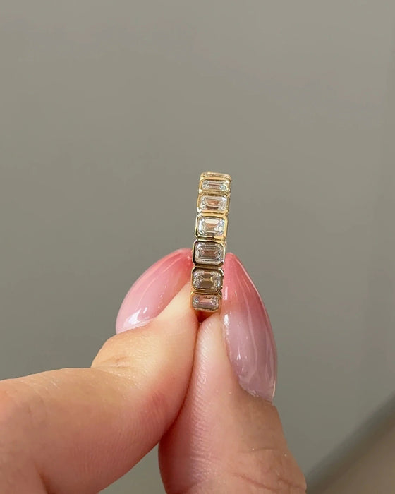 Emerald Cut Bezel Diamond Eternity Band