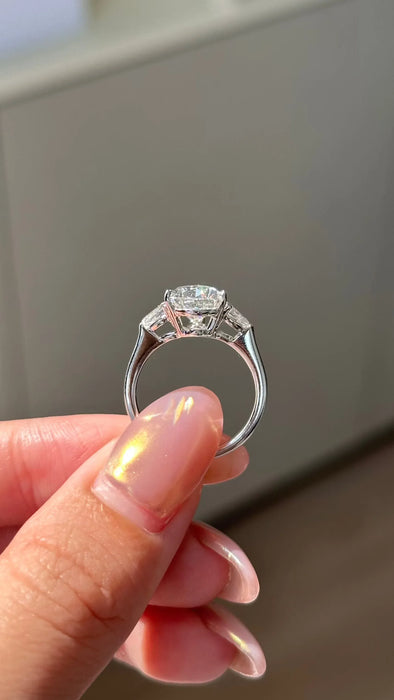 Three-Stone Pear Cut Diamond Ring